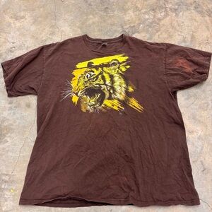 TeeFury Graphic Art Tiger Shirt Brown 100% Cotton Mens XL